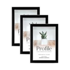 Profile Eternal Black 4x6 Photo Frame 3 Pack Bundle
