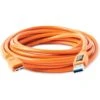 TetherPro USB 3.0 Male Type-A To USB 3.0 Micro-B 15'/4.6m In Orange Hi-ViS Tether Tools