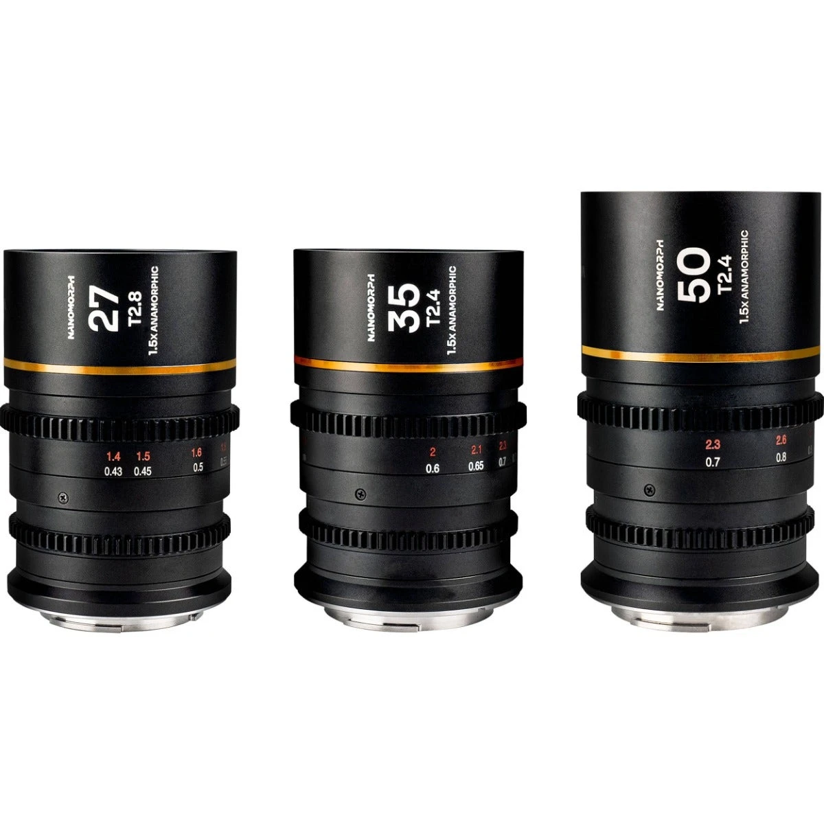 Laowa Nanomorph S35 Prime 3x Anamorphic Lens Bundle (27mm, 35mm, 50mm) - Sony E Mount (Amber Flare) 1 Laowa Nanomorph S35 Prime 3x Anamorphic Lens Bundle (27mm, 35mm, 50mm) - Sony E Mount (Amber Flare)