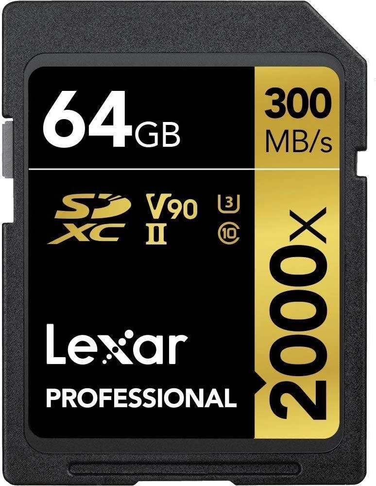 Lexar Professional 2000X SDHC/SDXC UHS-II SD Card -64GB 1 Lexar Professional 2000X SDHC/SDXC UHS-II SD Card -64GB
