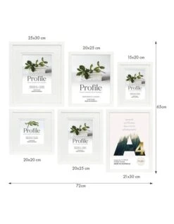 Profile Deluxe Gallery Photo Wall Frame Set B - 6 Frames - White