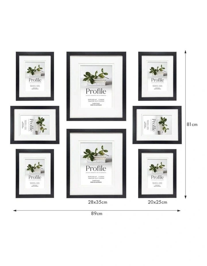 Profile Deluxe Gallery Photo Wall Frame Set D - 8 Frames - Black 2 Profile Deluxe Gallery Photo Wall Frame Set D - 8 Frames - Black - Image 2