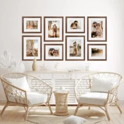Profile Deluxe Gallery Photo Wall Frame Set E - 8 Frames - Chestnut