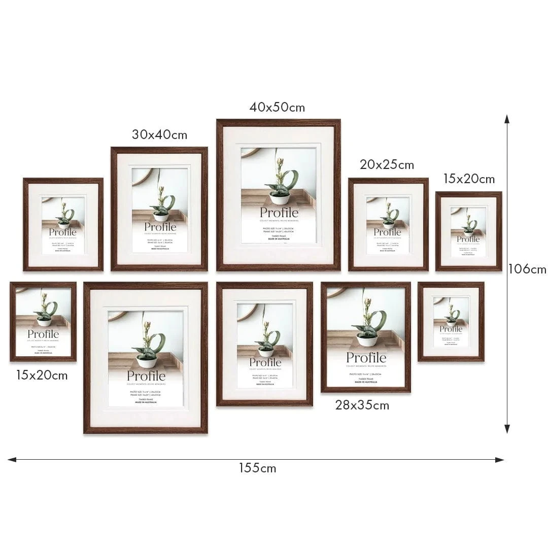Profile Deluxe Gallery Photo Wall Frame Set C - 10 Frames - Chestnut 1 Profile Deluxe Gallery Photo Wall Frame Set C - 10 Frames - Chestnut