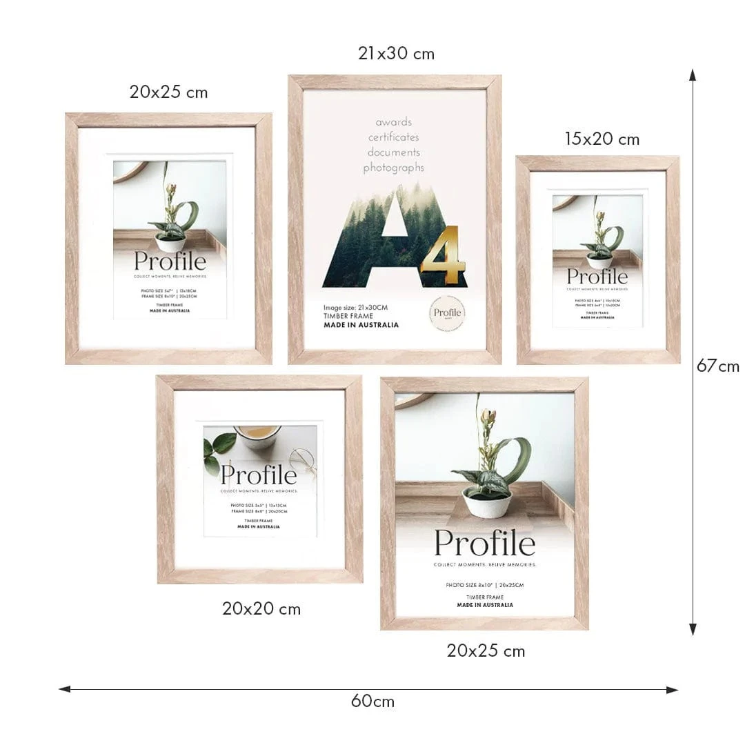 Profile Deluxe Gallery Photo Wall Frame Set H - 5 Frames - Stone Ash 1 Profile Deluxe Gallery Photo Wall Frame Set H - 5 Frames - Stone Ash