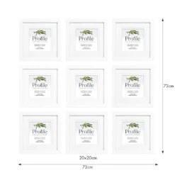 Profile Deluxe Gallery Photo Wall Frame Set G - 9 Frames - White