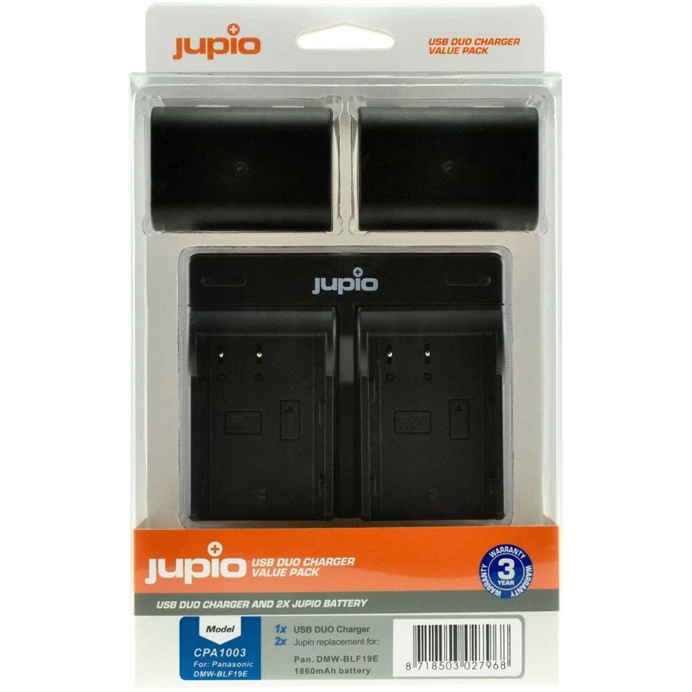Jupio Panasonic DMW-BLF19 Dual Battery + USB Dual Charger Kit 1 Jupio Panasonic DMW-BLF19 Dual Battery + USB Dual Charger Kit