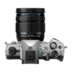 OM SYSTEM OM-5 12-45mm Lens Kit - Silver -Nikon Shop om system 0005 c54 om 5 slv top 1245 om w