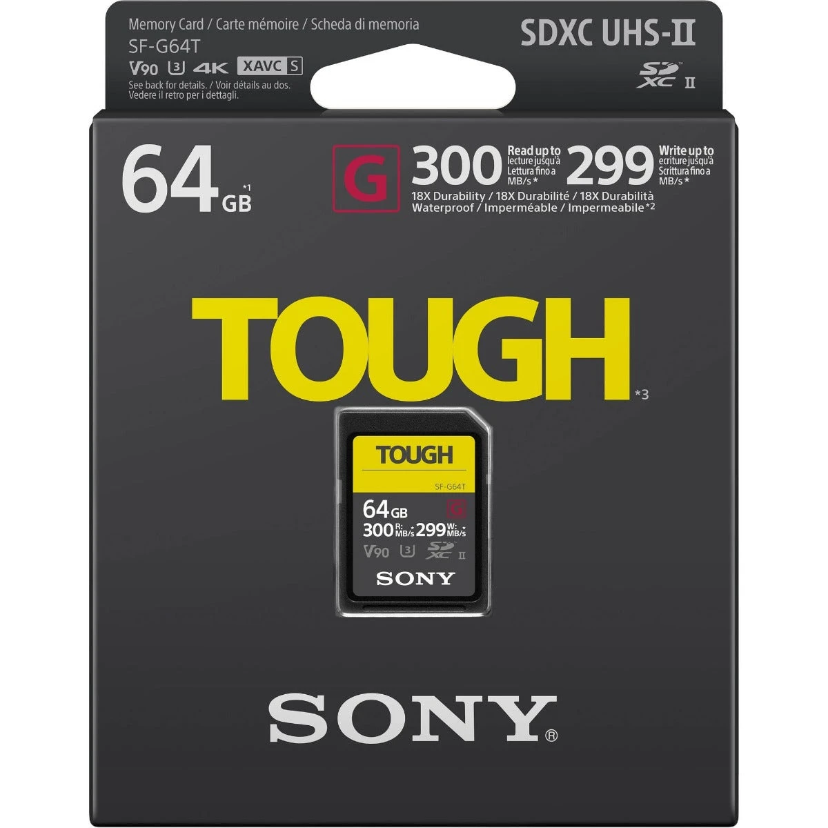 Sony 64GB Professional 300mb/s SF-G V90 Tough SD Card 2 Sony 64GB Professional 300mb/s SF-G V90 Tough SD Card - Image 2