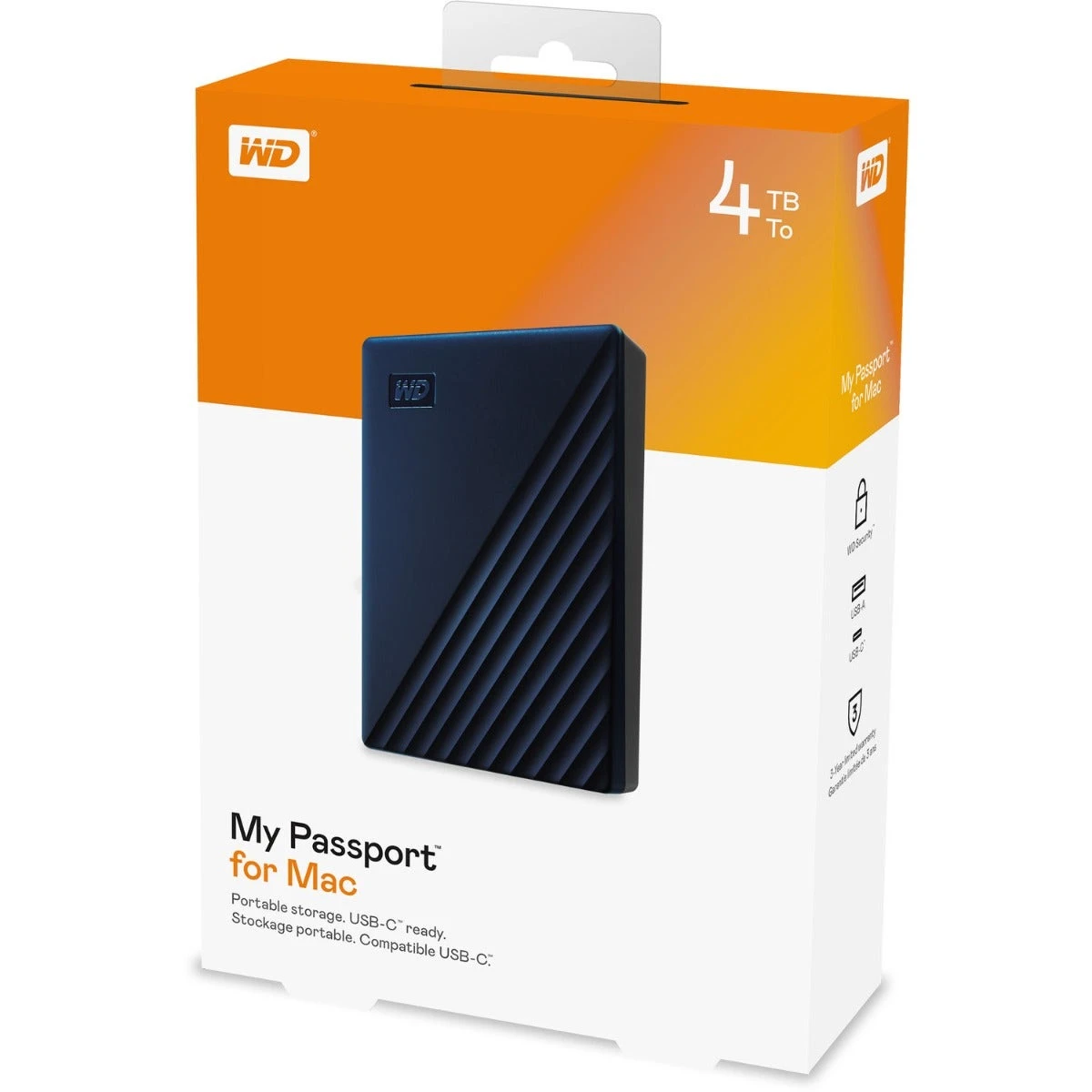 WD My Passport For Mac 4TB USB-C 3.0 Portable Hard Drive - Blue - Image 6